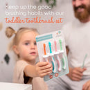 Cherish Baby Care Baby Toothbrush & Toddler Toothbrush Set (0-2 Years) - BPA-Free & Safety-Tested, 2023 Award Winner, Food-Grade Silicone (Teal) by TinyTreasures Baby Boutique