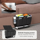 Bedside Caddy, Bed Organizer with 11 Pockets and Power Strip Holder,Versatile Bedside Storage Caddy for Home,Dorm,Bunk,Hospital,Crib Bed (Black) by CozyNest Decor