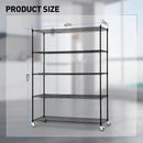 5 Tier Wire Shelf Shelving Unit, 60"x 24"x82" Metal Storage Shelves, Heavy Duty Garage Storage Shelves with Wheels, Chrome 3000LBS Capacity Wire Shelf Rack for Restaurant, Garage, Pantry, Kitchen by CozyNest Decor