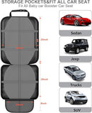 Car Seat Protector,2 Pack Automotive Seat Protectors Baby Carseat Pad Waterproof & Durable 600D Fabric for Child Baby Car Seat Mat Vehicle Pet Cover 2 Storage Pockets (2 Pack Gray) by TinyTreasures Baby Boutique