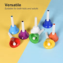 8 Note Hand Bells for Kids Adults, Colorful Merry Handbells Set Musical Instruments by TinyTreasures Baby Boutique