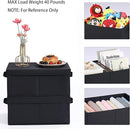 HOONEX Storage Bins with Lids for Organizing, Pack of 2, Storage Boxes with 2 Carrying Handles and Sturdy Heavy Cardboard, 16.5" L x 11.8" W x 7.5" H for Shoes, Books, Clothes, Black by TinyTreasures Baby Boutique
