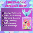 Kids Electric Toothbrush, U Shaped Toothbrush Kids Sonic Automatic Brush with 5 Brush Head 6 Sonic Clean Modes IPX7 Waterproof Mermaid Design Rechargeable Smart Timer for Children 2-7 by TinyTreasures Baby Boutique