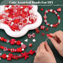 Assorted 170-230PCS Red Acrylic Beads for Bracelet Making, Flower Bow Butterfly Candy GummyBear Aesthetic Bracelet Charms,Cute Beads for Jewelry Making DIY Necklace Keychain Phone Charm by TinyTreasures Baby Boutique