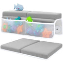 Comfortable Baby Bath Kneeler and Elbow Rest Pad Set – Thick Memory Foam Bath Kneeling Pad with Elbow Support – Baby Bathtub Cushion with Toy Organizer for Bathing Infant or Toddler - Grey by TinyTreasures Baby Boutique