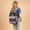 Wrangler Aztec Backpack Multifunction Baby Travel Bag with Changing Pad, Stroller Straps and Pacifier Case WG2204-91103BK by TinyTreasures Baby Boutique