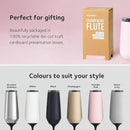 Huski Champagne Flute | NEW | Award-winning Design with Detachable Stem | Premium Stainless Steel Champagne Glass with Lid | Triple Insulated Tumbler | 8oz Capacity | Great Gift (Black) by CozyNest Decor