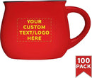 Custom Glazed Campfire Coffee Mugs 12 oz. Set of 100, Personalized Bulk Pack - Perfect for Coffee, Tea, Espresso, Hot Cocoa, Other Beverages - Red by CozyNest Decor