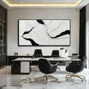 Large Framed Abstract Wall Art 29"x58" Black and White Contemporary Line Canvas Neutral Wall Decor for Modern Living Room Office Bedroom by CozyNest Decor
