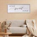Home Sweet Home Sign Wall Decor 40"x15" Above Bed Living Room Large Wooden Framed Family Plaques Art (White) by CozyNest Decor