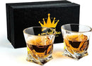 Crystal Whiskey Glasses Set of 2 (11 Oz), Old Fashioned Glass Packaged in Sturdy Gift Box, Unique Gifts for Men, Twisted Style Bourbon Glass Cocktail Glasses, Dad Gifts for Birthday by CozyNest Decor