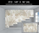 Banana Leaf Wallpaper Beige Tropical Plants Leaves Wall Mural Living Room Bedroom (Not Peel and Stick) by CozyNest Decor