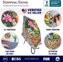 Elegant Resin Stepping Stone, Outdoor Garden Pathway Decoration (Fairy Kisses and Flowers Garden Stepping Stone, 9.5" Outdoor Decoration Statue) by GreenHaven Gardens