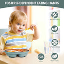 Stainless Steel Toddler Plates with Suction | Non-Slip Divided Baby Plates BPA Free & Non Toxic | Detachable Silicone Base| Dishwasher Safe | Unbreakable Kids Dinnerware 3-Pack by TinyTreasures Baby Boutique