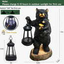 Garden Statues Bear with Solar Lantern, Outdoor Bear Figurines Decorations for Patio Yard Lawn Ornaments, Gifts for Mom/Grandma Birthday Housewarming by GreenHaven Gardens