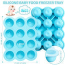 3 Pcs Baby Food Storage Container 12 Cup Silicone Baby Food Freezer Tray with Lid Stackable Reusable Silicone Baby Food Freezer Storage Tray for Food Vegetable Fruit Puree and Breast Milk (Blue) by TinyTreasures Baby Boutique