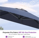 PURPLE LEAF 8 Feet Patio Umbrella Outdoor Cantilever Square Umbrella Aluminum Offset Umbrella with 360-degree Rotation for Garden Deck Pool Patio, Navy Blue by GreenHaven Gardens