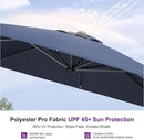 PURPLE LEAF Patio 9 Feet Cantilever Offset Umbrella with Base Outdoor Umbrella with 360-degree Rotation for Garden Deck Pool Patio Navy Blue by GreenHaven Gardens