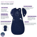 Nested Bean Air 6-in-1 Adaptable Baby Sleep Sack - Unweighted - Comfort & Safety for Natural Sleep, Preferred Arm Position Reduces Startle Reflex, Better for Baby, NB (7-13lbs) Night Sky by TinyTreasures Baby Boutique
