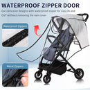 Universal Stroller Rain Cover, Clear Breathable Weather Shield with Waterproof Zipper, 4 Seasons Protection (XL) by TinyTreasures Baby Boutique