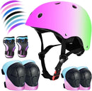 Kids Bike Helmet Set Adjustable for Children, Boys, Girls and Teenagers Aged 3-8 Years Includes Elbow, Knee, Wrist Guards Children's Helmet Protection Set for Bikes SkateboardsRollerskates by TinyTreasures Baby Boutique