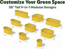 9-in-1 Galvanized Raised Garden Beds Outdoor // 8×2×2.5 ft Modular Planter for Gardening, Vegetables, Flowers // 32" Extra Tall Metal Raised Garden Bed (Yellow) // Patented Design Planter Box by GreenHaven Gardens