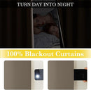 NICETOWN 100% Full Blackout Portable Curtains for Bedroom, Grommet Lightweight Travel Black Out Shades Window Treatments Thermal Curtains for Laundry/Kitchen, Tan, W52 x L63, 2 Panels by TinyTreasures Baby Boutique