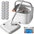 KZKR Spin Mop and Bucket Set with Self Separation Dirty and Clean Water System, Self Wringing 360° Rotating Square Mop Head for Home Floors Cleaning (1.0 Mop and Bucket Set (14 Pads)) by CozyNest Decor