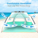 WolfWise 3-4 Person Easy Up Beach Tent UPF 50+ Portable Instant Sun Shelter Canopy Umbrella with Extended Zippered Porch, Mint Green by TinyTreasures Baby Boutique