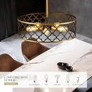 5-Light Drum Chandeliers for Dining Room,19.7" Rustic Farmhouse Dining Room Light Fixture, Black&Gold Metal Hanging Pendant Light for Living Room Bedroom Kitchen Entryway Foyer by CozyNest Decor