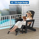 Adirondack Ottoman, HDPE Plastic Adirondack Footstool, All Weather Foot Rest for Adirondack Chair, Outdoor Footrest for Patio,Backyard, Lawn, Fire Pits, Black by CozyNest Decor