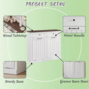Double Tilt Out Laundry Hamper Cabinet, 20 Gallon Farmhouse Trash Can Cabinet with Drawer, Hidden Wood Garbage Can Bin Cabinets with Laundry Storage Basket for Bathroom, Kitchen (Antique White) by CozyNest Decor