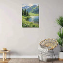 The scenery of mountain streams and green meadows is suitable for living rooms bedrooms offices landscape posters and wall paintings by CozyNest Decor