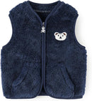 Baby Boys Girls Fleece Vest Zip Up Cute Bear Jackets Fuzzy Fall Winter Warm Clothes Newborn Outwear for Toddler Infant by TinyTreasures Baby Boutique