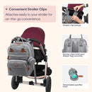 BabbleRoo Diaper Bag Backpack - Baby Essentials Travel Tote - Multi Function Waterproof Diaper Bag, Travel Essentials Baby Bag with Changing Pad, Stroller Straps & Pacifier Case - Unisex, Light Gray by TinyTreasures Baby Boutique