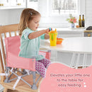 Portable Baby Booster Seat with Tray, Toddler Booster seat for Dining, Camping, Travel, Baby Beach Chair 6 Months to 3 Years Old Indoor Outdoor Use Pink by TinyTreasures Baby Boutique