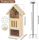 Wooden Insect House, Bee House with Metal Stake for Gardens, Insect Hotel & Butterfly Hotel on The Ground or Hanging on Tree Wall, Natural Insect Habitat for Bee, Butterfly, Ladybirds, Bugs by GreenHaven Gardens