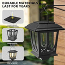 Solar Lanterns Outdoor Waterproof 2 Pack, Glass Auto On/Off LED Hanging Solar Lights, Outdoor Lantern with Wall Mount for Yard Fence Patio - Black by GreenHaven Gardens