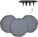 Ei Circular 15.5” Stepping Stones with Ground Stakes - Home or Garden Step Stones for Outdoor Walkway or Pathway Pavers - Resin Material (4, Light Grey Stone) by CozyNest Decor