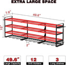 48" Large Power Tools Organizer Wall Mount,12 Drill Holder for Garage, Workshop Heavy Duty Storage Rack (Red) by GreenHaven Gardens