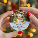 Personalized Baby’s First Christmas Ornament 2025 - Custom Newborn Keepsake - Sweet Gift for New Parents Mom Dad - Bear Themed Babies Ornament - Sweet Gift for Family Welcoming New Baby by TinyTreasures Baby Boutique