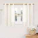 LAMIT Natural Linen Semi Sheer Curtains 45 Inch Length for Small Windows, Light Filtering Curtains Farmhouse Boho Bronze Grommet Drapes for Kitchen/RV Camper, 2 Panels (34 x 45 Inch, Cream) by CozyNest Decor