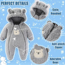 Fairy Baby Newborn Baby Winter Snowsuit Bear Thick Romper Footie Double Zip Hooded Jumpsuit Fleece Coat Infant Boy Girl 0-12M by TinyTreasures Baby Boutique