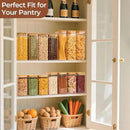 ComSaf 1.9 Qt Glass Storage Containers with Lids, Glass Jars with Lids, Clear Food Storage Jar, Square Canister Set of 3, Pantry Organizers and Storage for Flour Rice Pasta Tea Coffee Bean