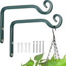 Kingsyard 2-Pack Wall Plant Hanger Outdoor - Heavy Duty Metal Hanging Bracket Hooks for Hanging Plant Bird Feeders Lanterns Wind Chimes Outdoor & Indoor, 6-Inch/Green by GreenHaven Gardens