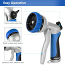 RESTMO Garden Hose Nozzle, Heavy Duty Metal Water Hose Nozzle with 7 Adjustable Spray Patterns, High Pressure Hand Sprayer with Flow Control, Best for Watering Plant & Lawn, Washing Car & Pet, Blue by GreenHaven Gardens