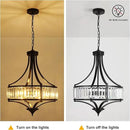20" Modern Farmhouse Crystal Chandeliers for Dining Room, 5-Light Black Antique Pendant Chandelier, Contemporary Hanging Light Fixture for Living Room Bedroom Foyer Kitchen Island Entryway by CozyNest Decor