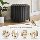 Furniliving Modern Round Ottoman, Large Size Bedroom Ottoman Footstool Round Ottomans Stool for Living Room, Bedroom, Makeup Room, Black, Faux Fur by CozyNest Decor