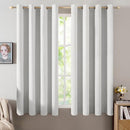 MIULEE Linen Textured Curtains for Bedroom Solid 100% Blackout Thermal Insulated Heathered White Grommet Room Darkening Curtains & Drapes Luxury Decor for Living Room Nursery 52 x 45 Inch (2 Panels) by TinyTreasures Baby Boutique