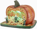Gourd Gathering Ghouls Pumpkin Theme Spooky Halloween Village Porcelain Colorful LED Lights 7.75" x 6" x 5.75" by CozyNest Decor